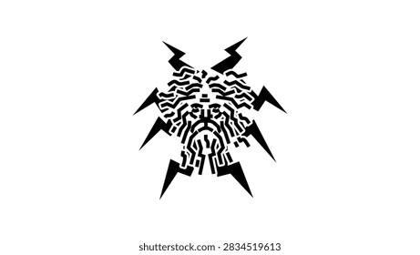 zeus symbol , black isolated vector silhouette