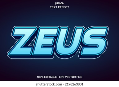 zeus text effect and editable