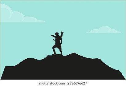 Figura de bailarín Zeybek, efe, dibujo vectorial.
