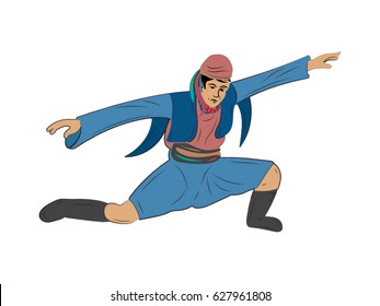 Zeybek Dancer figure, vector drawing