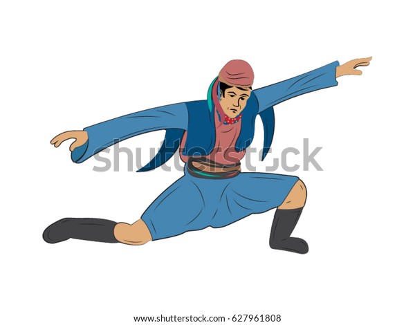 Zeybek Dancer Figure Vector Drawing Stock Vector (Royalty Free ...