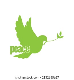 Barış İçin Zeytin Dalı Uzatan Güvercin  Translation:Dove Extending Olive Branch for Peace