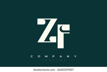 ZF Abstract Geometric Logo Design. Modern and elegant logo design with simplistic typography elements, showcasing branding excellence.