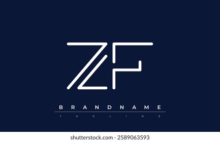 ZF Abstract letter logo. This logo icon incorporate with abstract shape in the creative way