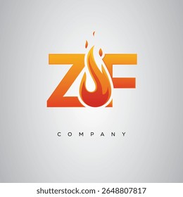 ZF Creative Fire Letter Logo Design
