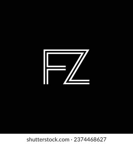ZF or FZ ‍abstract letter design. Awesome artistic branding company different colors illustration. Logo design or icon design or monogram design.