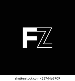 ZF or FZ ‍abstract letter design. Awesome artistic branding company different colors illustration. Logo design or icon design or monogram design.
