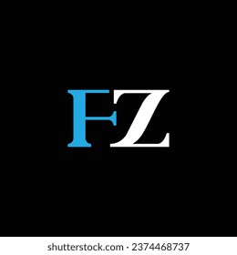 ZF or FZ ‍abstract letter design. Awesome artistic branding company different colors illustration. Logo design or icon design or monogram design.