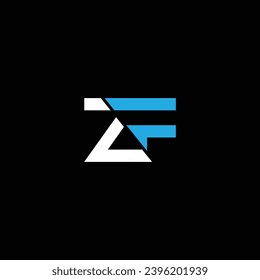 ZF or FZ ‍abstract letter design. Awesome artistic branding company different colors illustration. Logo design or icon design or monogram design.