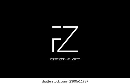 ZF, FZ, Z, F abstract letters logo monogram