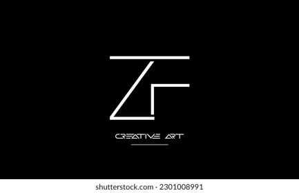 ZF, FZ, Z, F abstract letters logo monogram