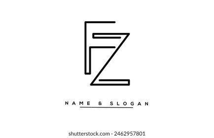 ZF, FZ, Z, F Abstract Letters Logo Monogram