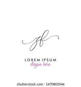 ZF Initial beauty monogram logo vector