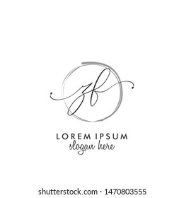 ZF Initial beauty monogram logo vector