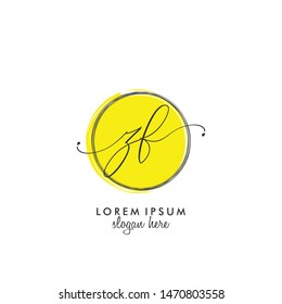 ZF Initial beauty monogram logo vector