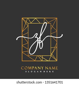ZF Initial Handwriting logo template vector