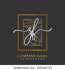 ZF Initial Handwriting logo template vector