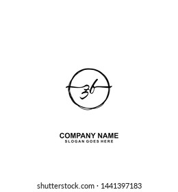 ZF Initial handwriting logo template vector