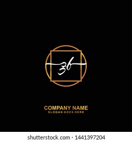 ZF Initial handwriting logo template vector