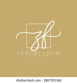 ZF Initial handwriting logo template vector