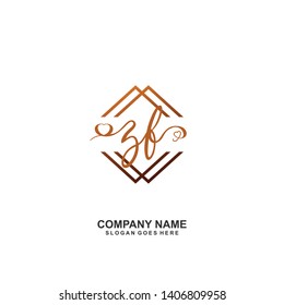 ZF Initial handwriting logo vector