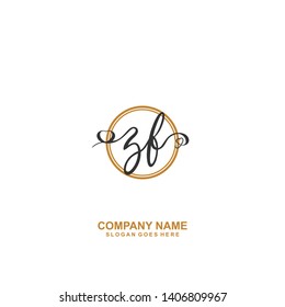 ZF Initial handwriting logo vector