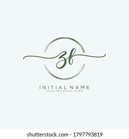 ZF Initial handwriting logo vector