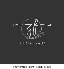 ZF Initial handwriting logo vector