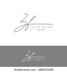 ZF Initial letter handwriting and signature logo.