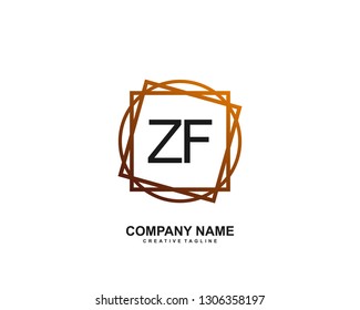 ZF initial logo template vector