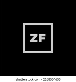 ZF initial monogram logo with creative square style design
