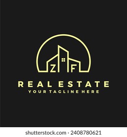 ZF initials homes modern building company logo vector.eps