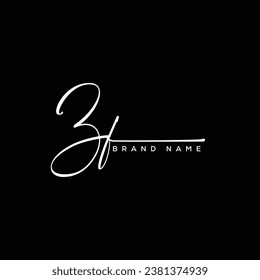 ZF letter beauty handwriting vector logo. 