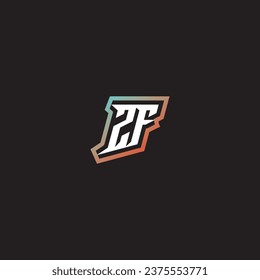 ZF letter combination cool logo esport initial and cool color gradattion ideas