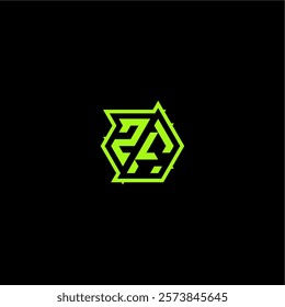 ZF letter cool and dynamic monogram esport gaming initial logo design concept