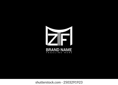 ZF letter logo creative design. ZF unique design. ZF creative initials letter logo concept. ZF letter logo design on black background.