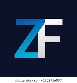 Plantilla vectorial de diseño de logotipo de carta ZF.