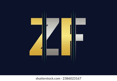 Plantilla vectorial de diseño del logotipo de la letra Zf.