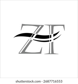 Logotipo de la letra de Zf con diseño de la onda