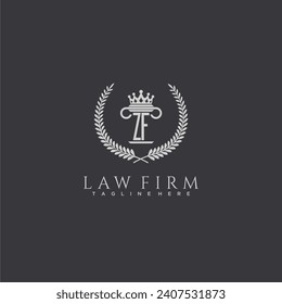 ZF letter monogram logo for lawfirm with pillar  crown image design