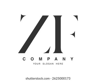ZF logo design. Initial letter z and f serif font style. Creative classic company name typography. Trendy logotype or identity. Vector illustration.