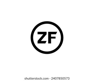ZF logo design vector template