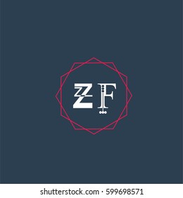 zf logo letter initial, Abstract Polygonal Background Logo, design for Corporate Business Identity,flat icon, Alphabet letter