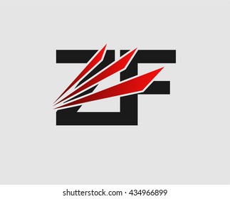 ZF Logo. Vector Graphic Branding Letter Element
