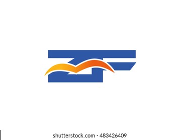 ZF Logo. Vector Graphic Branding Letter Element
