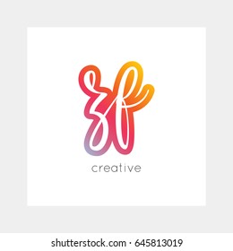 ZF logo, vector. Useful as branding, app icon, alphabet combination, clip-art.