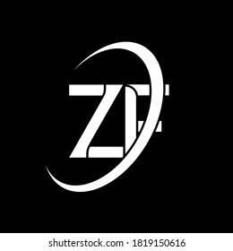 ZF logo. Z F design. White ZF letter. ZF/Z F letter logo design. Initial letter ZF linked circle uppercase monogram logo.	
