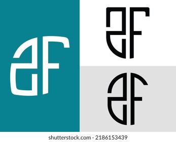 ZF moderne Anfangsbuchstaben Logo Design Vektorbündel. Es ist geeignet, für welche Firma oder Marke diese anfänglich gegründet wird.