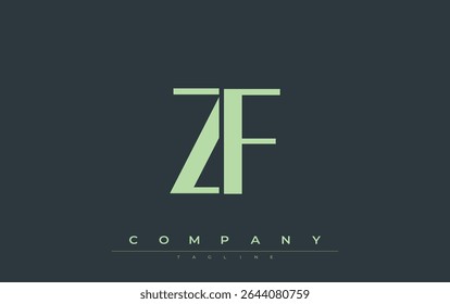 ZF Modern Initials Logo Design. Branding logo with stylized initials showcasing bold design and modern aesthetic. Ideal for professional business branding or creative projects focusing on minimalistic