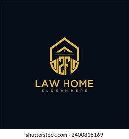 ZF monogram initial logo for lawhome with shape home design